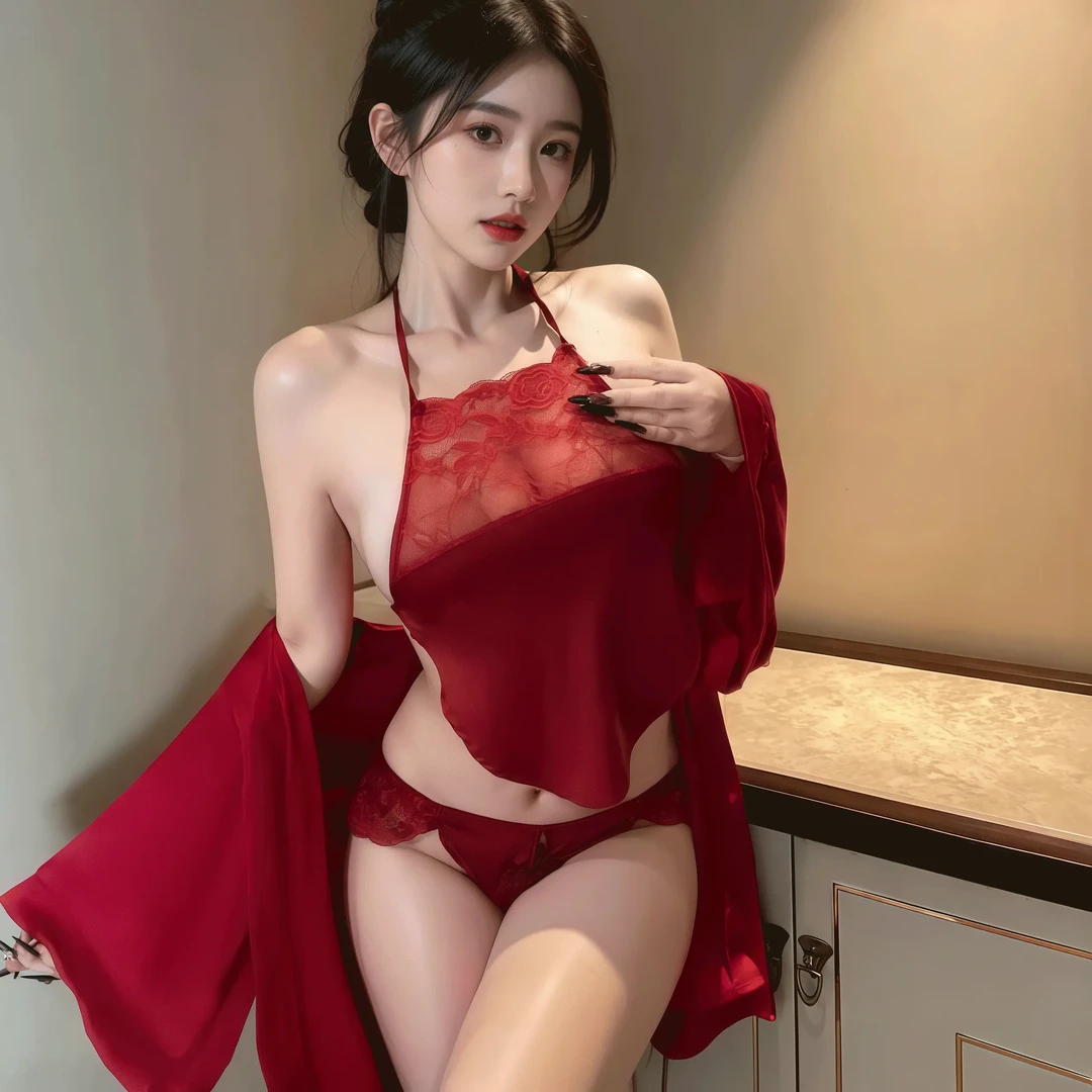 【肚兜娇妻】复古性感火辣纯欲蕾丝网纱修身镂空薄款提花小胸美背款
