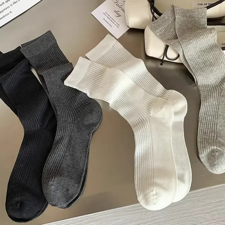 堆堆袜女夏季搭配老爹鞋中筒袜多色袜子薄款系芭蕾风长袜时尚简约