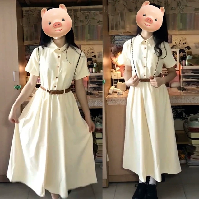 夏季2025新款小个子法式polo衬衫连衣裙子女收腰高级感学院风长裙