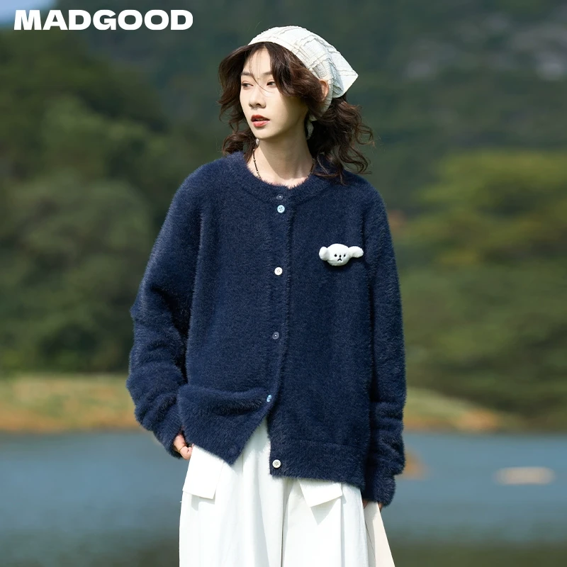 madgood【新年款】马得工地仿貂毛小狗毛衣开衫MDGDMY241499 cby