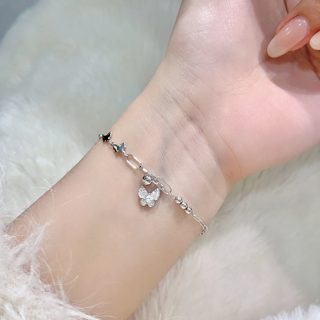 925银手链 蝴蝶马眼手链女生精致小众手链轻奢高级感配饰