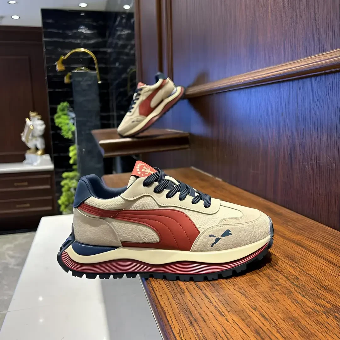 春夏新款男鞋厚底拼色百搭时尚简约韩版潮男潮流欧洲站男士休闲鞋