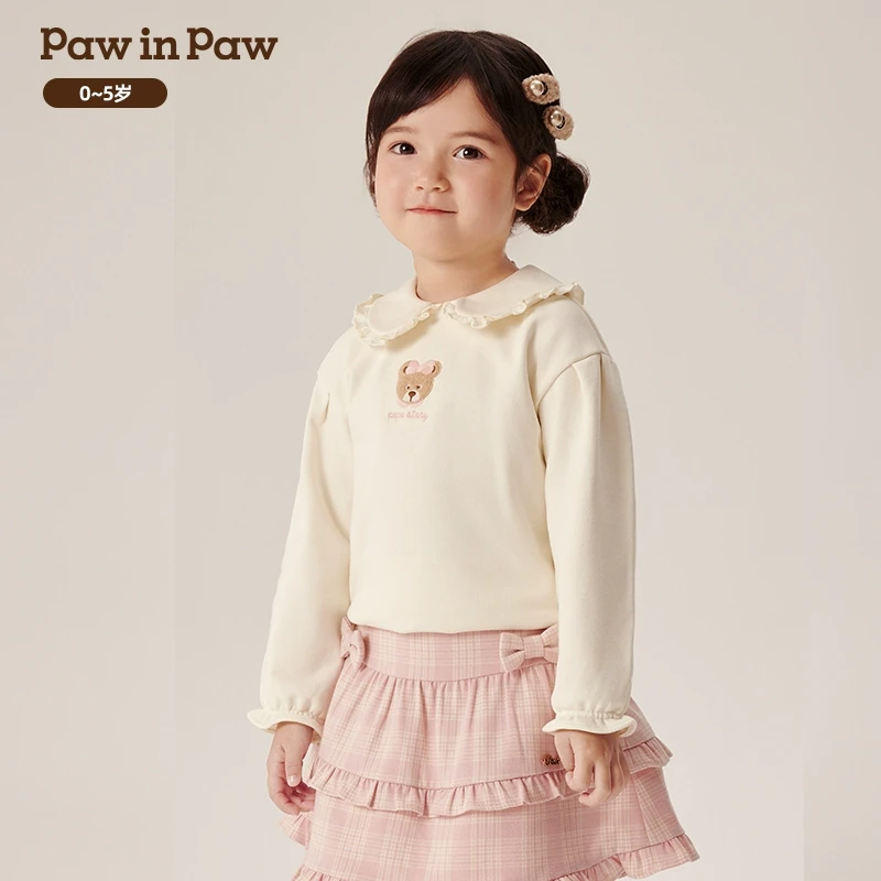 PawinPaw卡通小熊童装新款女宝翻领卫衣时尚舒适PCMAE4981M