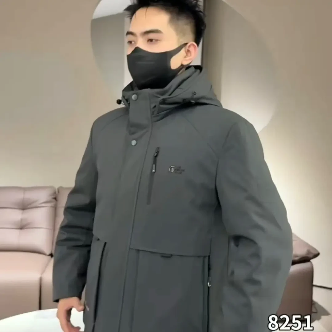 冬季新品男士羽绒服可拆卸内胆加绒加厚保暖高档轻奢外套男