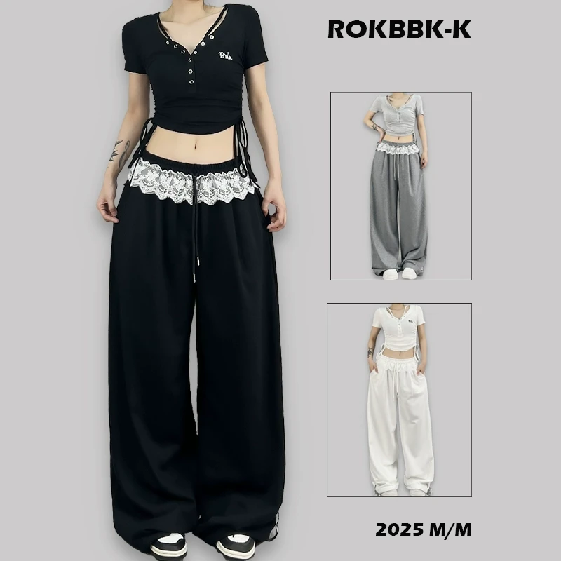 ROKBBK-K/布韩街舞潮牌运动裤女休闲美式嘻哈jazz爵士舞长裤