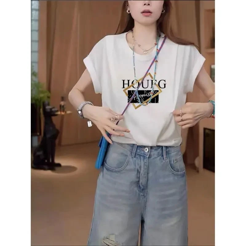 今年流行爆款飞飞袖短袖t恤女2025夏季新款设计感宽松显瘦上衣潮