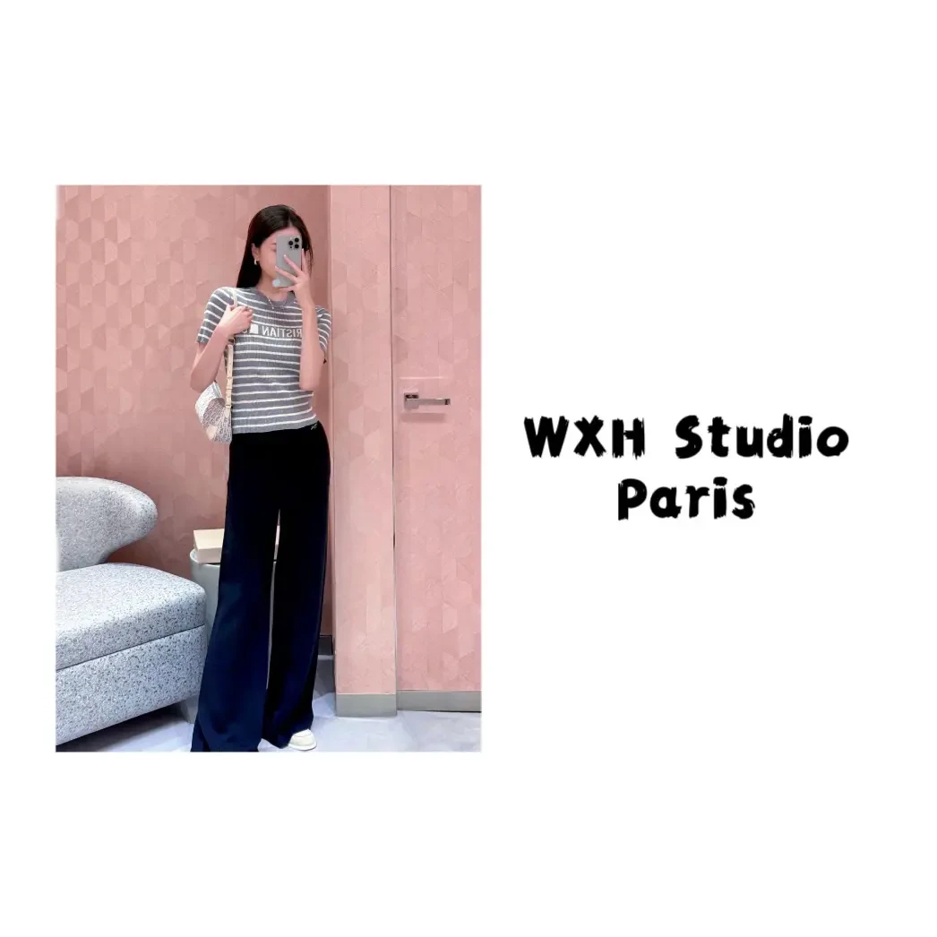 DD新款丹宁蓝色白色混纺针织T恤