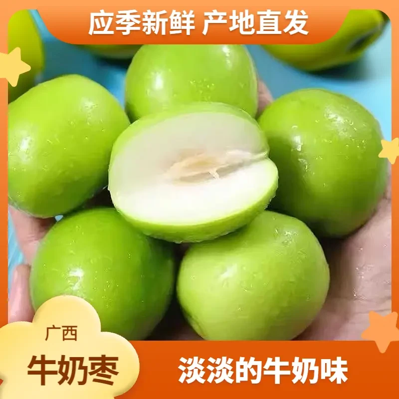 广西牛奶枣大青枣新鲜脆甜皮薄肉厚坏烂包赔带箱5斤(50-65个)