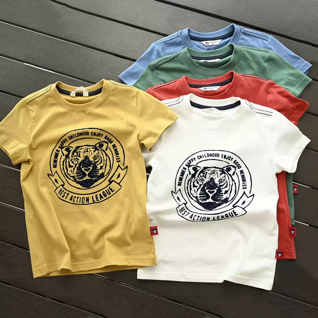 清库 儿童纯棉短袖T恤 男童卡通圆领打底衫 夏款 79447