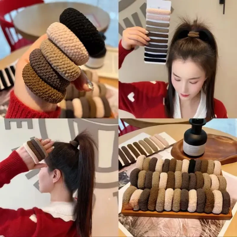 头绳扎头发高弹力加粗加厚橡皮筋扎马尾丸子头无接缝不伤发头绳女