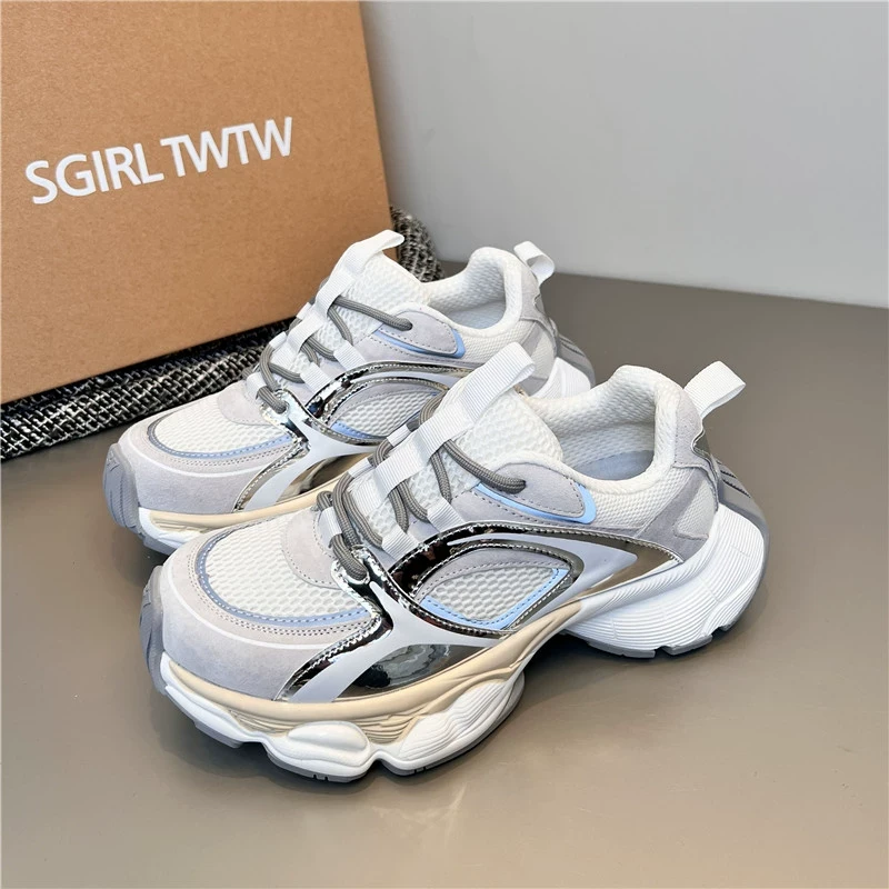 SGIRL TWTW推荐2025年春款厚底网面高级感老爹鞋女轻便休闲运动鞋