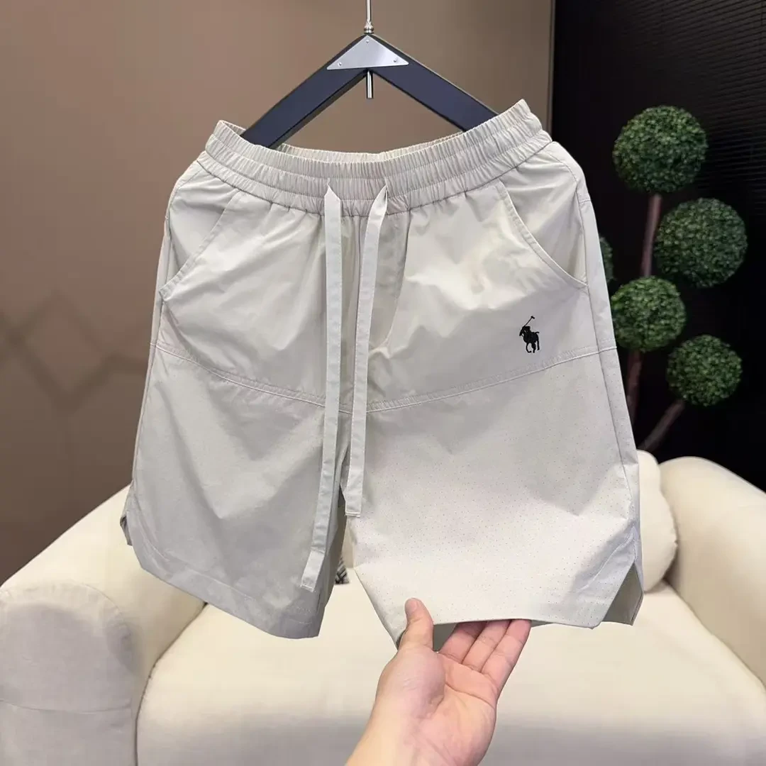 2025年夏季男士速干透气五分裤打孔休闲百搭简约刺绣短裤