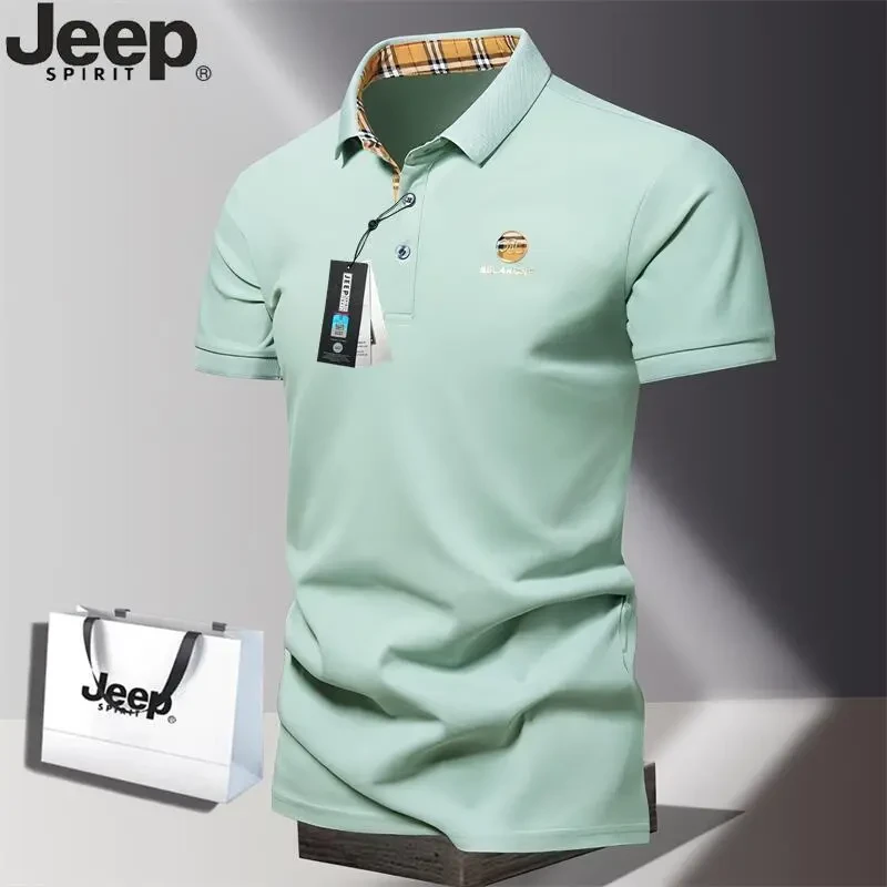 Jeep吉普POLO衫夏季新款男士冰丝短袖T恤有领潮流半袖翻领t恤T男