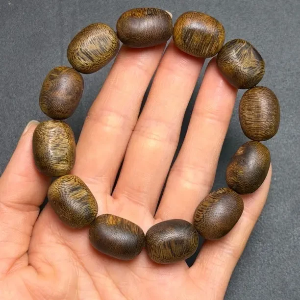 沉香【海南老白奇】大留疤料单圈手串随形14mm糖结醇香款多样性发一