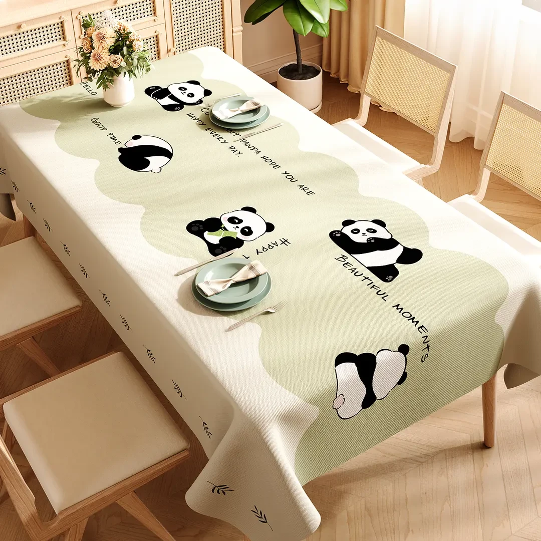 卡通桌布防水防油免洗pvc小清新餐桌桌布轻奢高级氛围感茶几台布