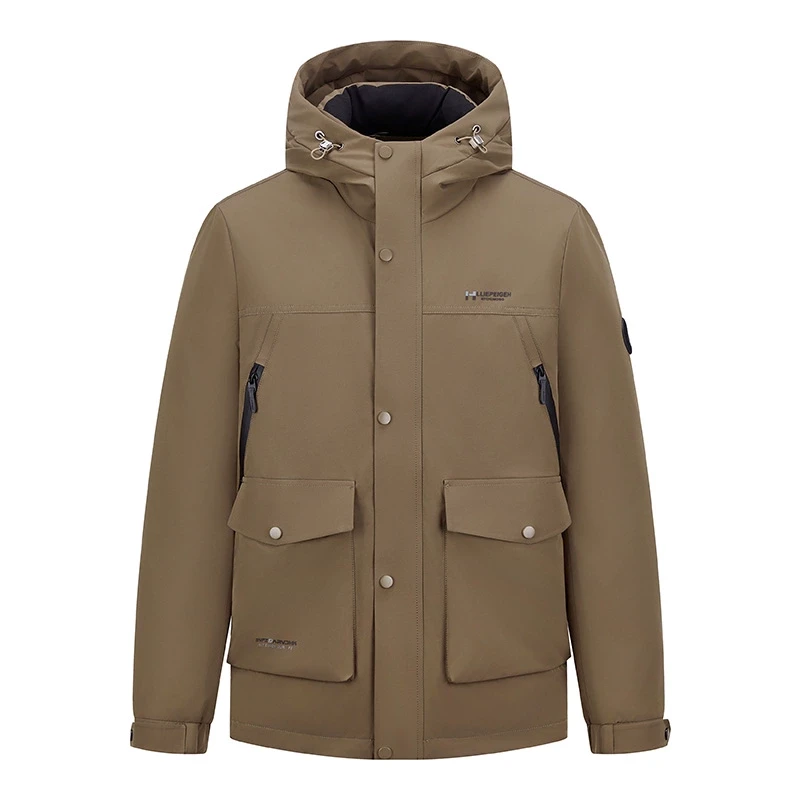 雅鹿商务男士羽绒服2025新款休闲防风连帽加厚鸭绒外套新年新衣