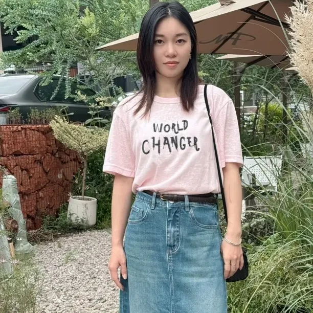 WEIWEI2025夏常规款宽松型通勤休闲风圆领绣花T恤