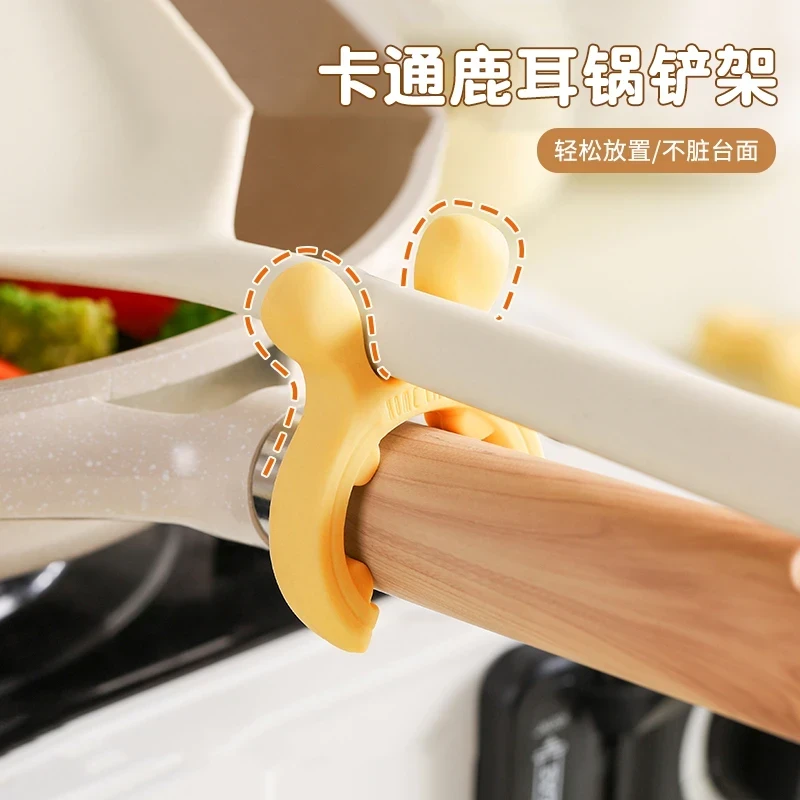 小怪兽卡通鹿耳锅铲架家用移动置物架汤勺厨具多功能厨房护铲架
