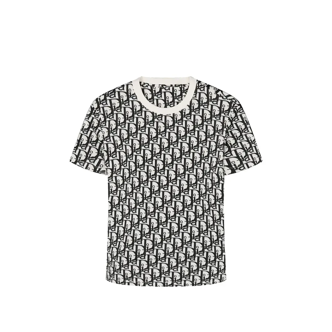 DIORA HEALY/迪奥海莉双色提花匹马棉满印短袖T恤3316174361