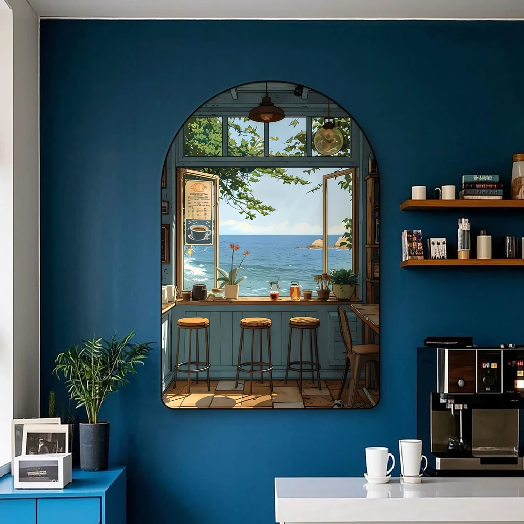 咖啡厅墙面挂画宫崎骏动漫风网红奶茶店装饰画面包烘焙店餐厅壁画