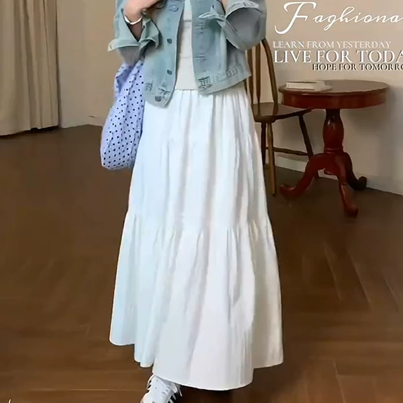 【99150】高腰显瘦半身裙2025春秋大码胖mm甜美蛋糕裙中长款裙子