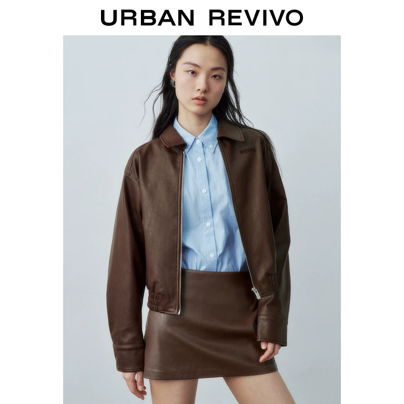 UR2025秋季新款女装时尚休闲巴恩风字母拉链外套UYY150007