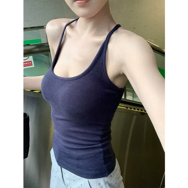 吊带背心女夏季内搭2025新款挂脖遮副乳带胸垫美背无袖外穿小上衣
