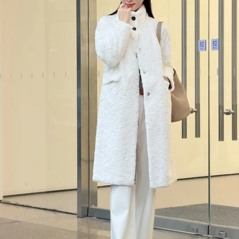 【小秋】CC+秋冬新款中长款绒绒毛立领暖感泰迪大衣2747