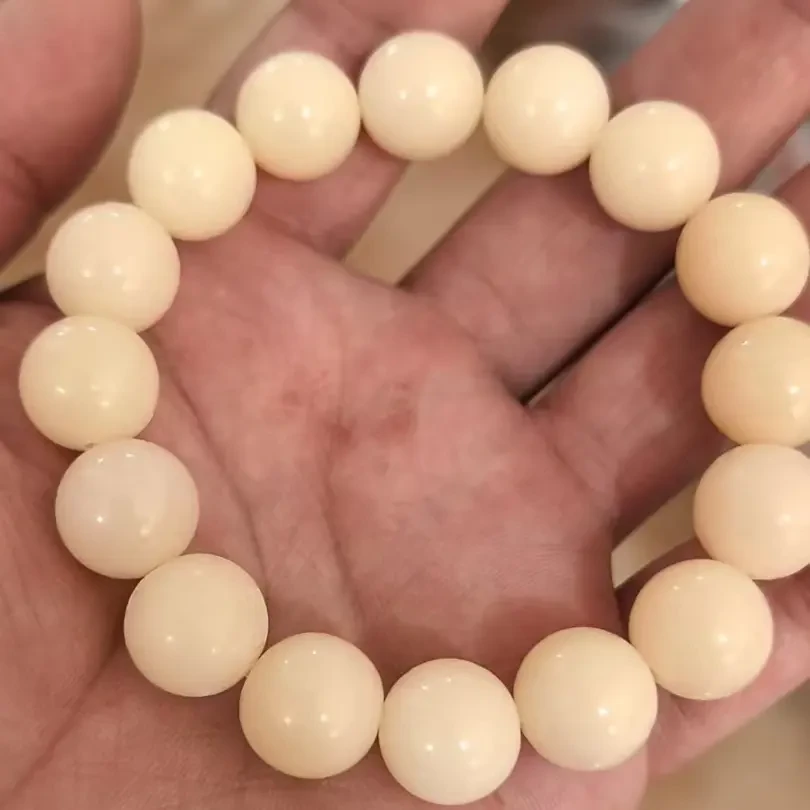天然菩提根白色单圈手串可盘玩解压