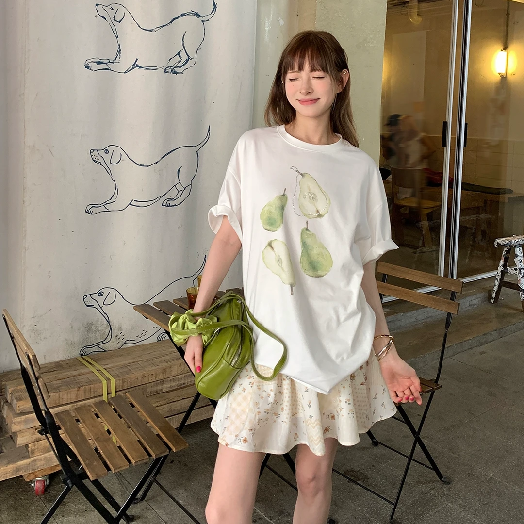 吵吵家创意水果印花圆领短袖T恤52028