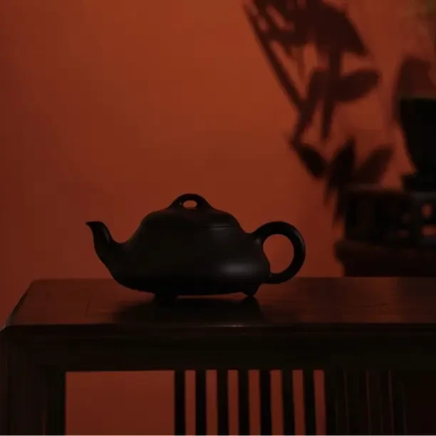 茶具 紫砂壶 汉棠石瓢 朱勤勇 制 400cc 紫泥