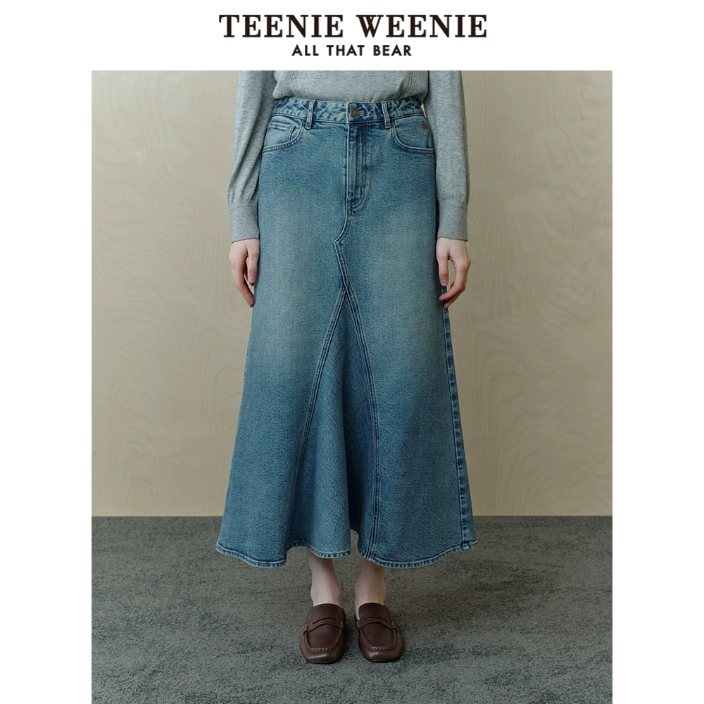 【商场同款新品】TeenieWeenie小熊25中长款牛仔鱼尾裙TTWJ251201W