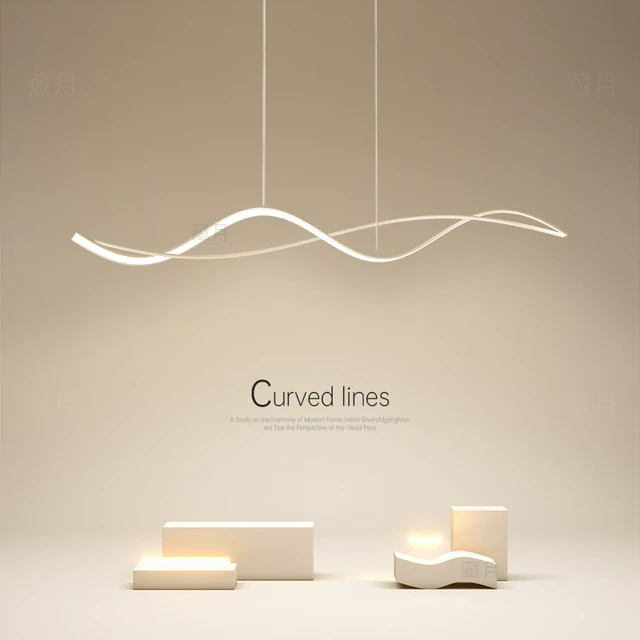 创意长条led吊灯简约现代餐厅灯客厅卧室灯吧台餐桌灯饰中山灯具