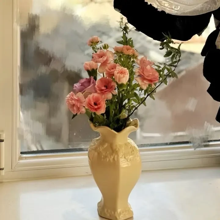 法式复古蕾丝纱帘免打孔用于飘窗内开窗隔断遮挡装饰