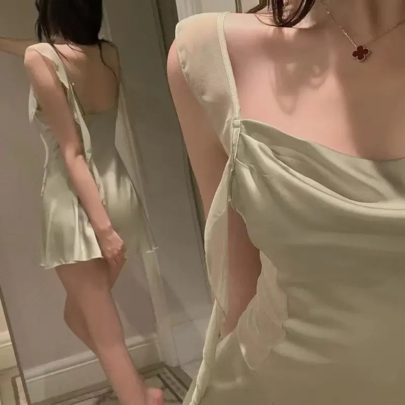 520情侣战袍睡衣2025 fdc3睡衣女薄款带胸垫荡领吊带睡裙美背新款