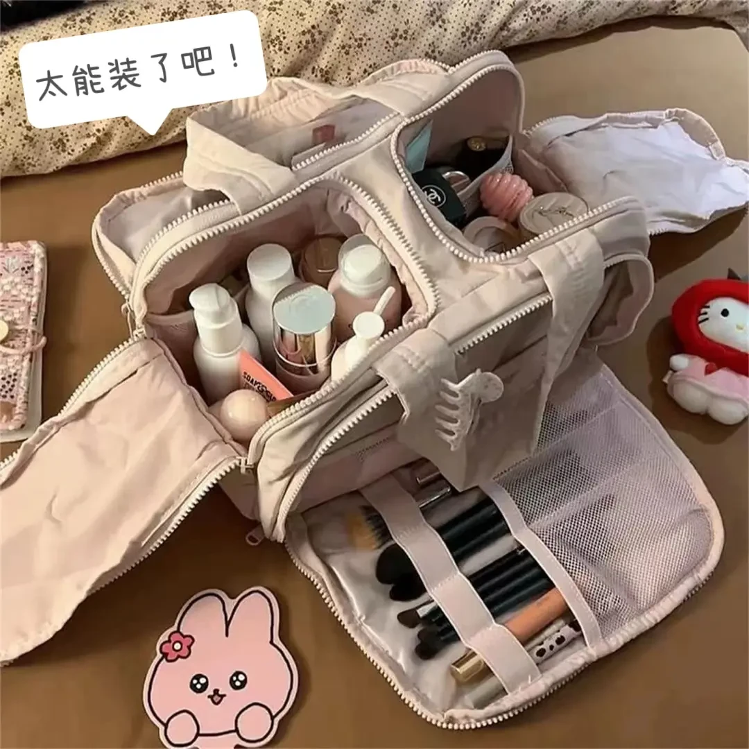 2025新款多功能大容量便捷化妆包外出手提旅行化妆品洗漱防水收纳
