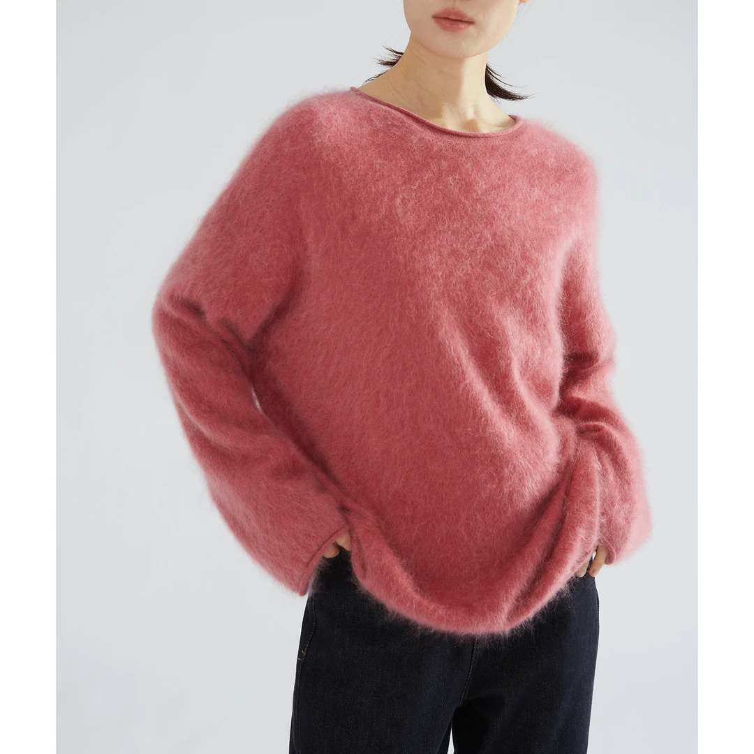 皇室100山羊绒拉绒针织毛衣宽松全山羊绒百搭毛衣MYD080