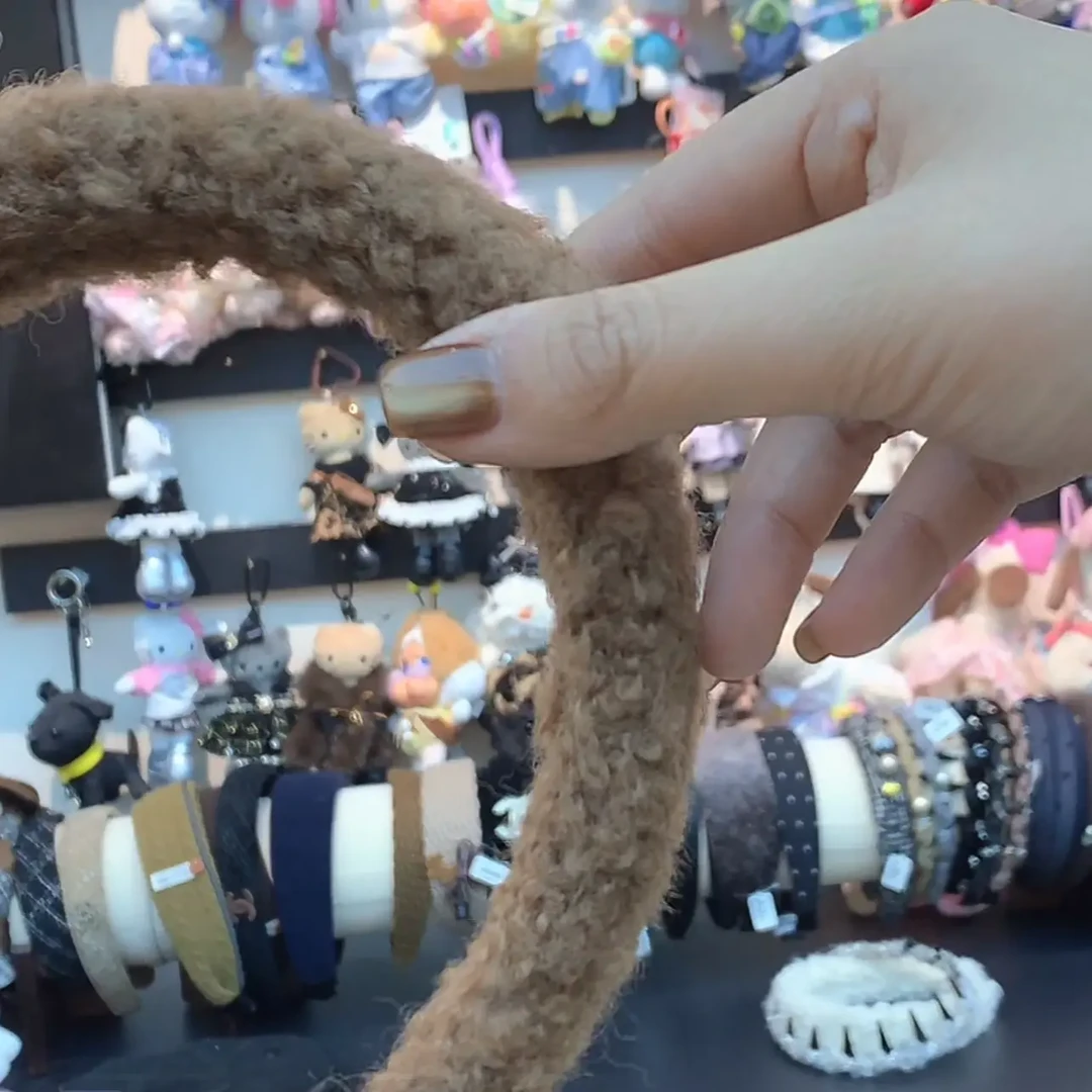 法式复古毛绒发箍女秋冬高颅顶压发头箍洗脸防滑发卡气质头饰