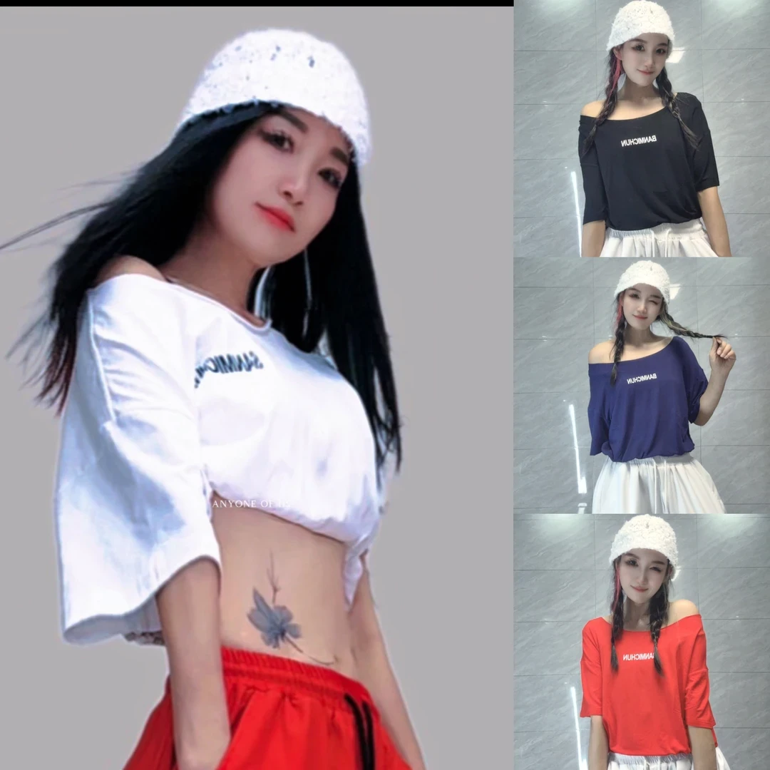潮流时尚短款上衣女宽松显瘦夏季薄款柔软透气舒适短袖上衣
