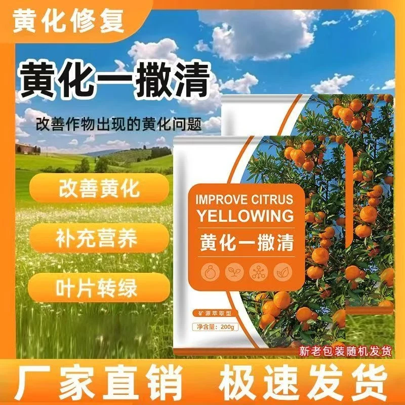 黄化一撒清改善叶片黄化转绿补充营养蔬菜果树强健树微生物颗粒肥