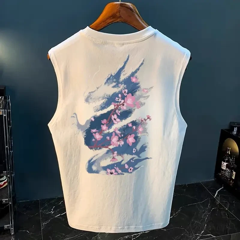 美式潮流坎肩背心男百搭宽松无袖上衣男士运动休闲夏季复古外穿