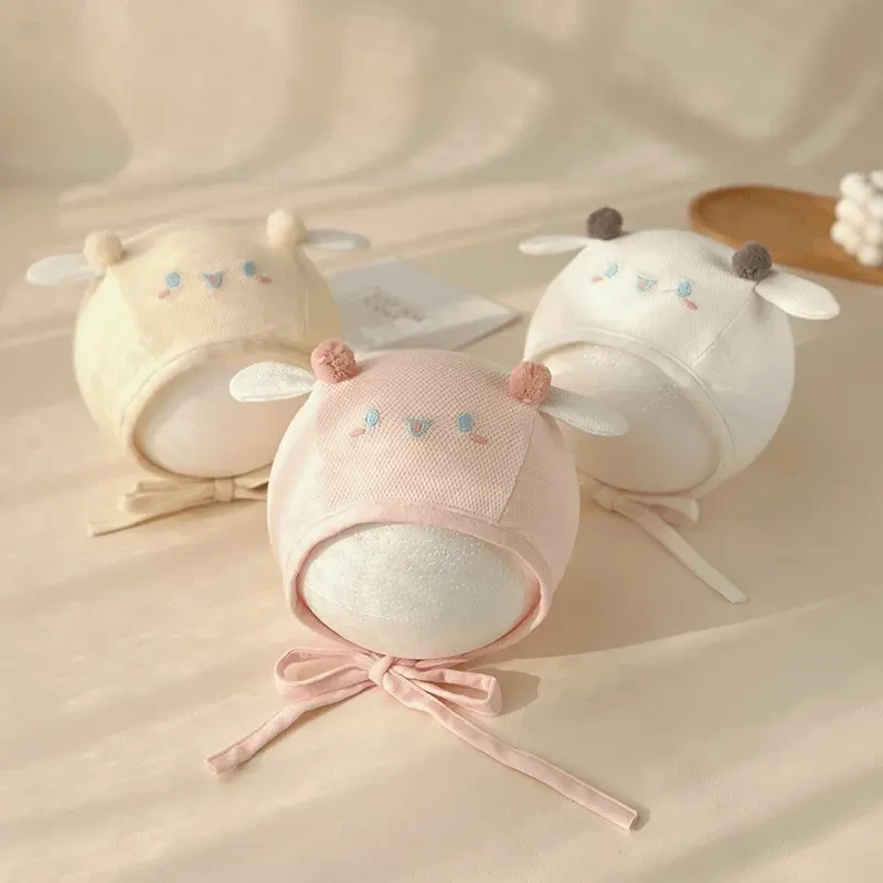 小月龄婴儿帽子春秋0一6个月薄款洋气公主帽春夏新生儿宝宝宫廷帽