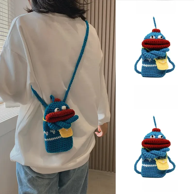 秋冬迷你小包包女DIY材料包2024款腰包可爱毛线斜挎香肠嘴包Q771