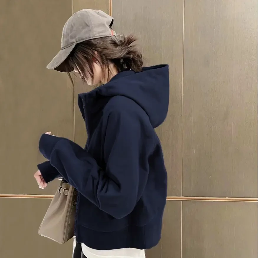 25秋冬新款长袖休闲时尚百搭宽松卫衣外套韩版慵懒风显瘦连帽开衫