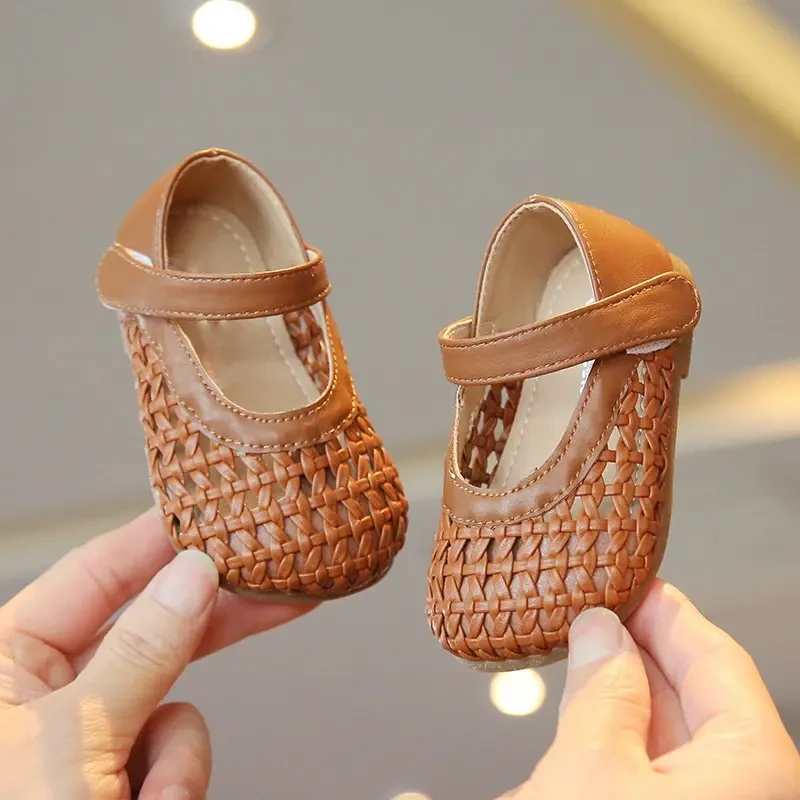儿童公主凉鞋防滑婴幼儿学步鞋春夏季女童鞋子编织小皮鞋宝宝鞋潮