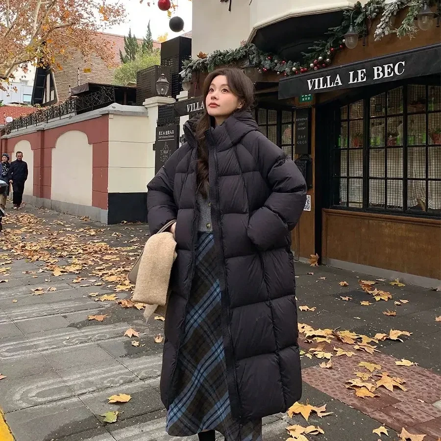 新国标中长款女加厚连帽时尚保暖百搭冬季外套