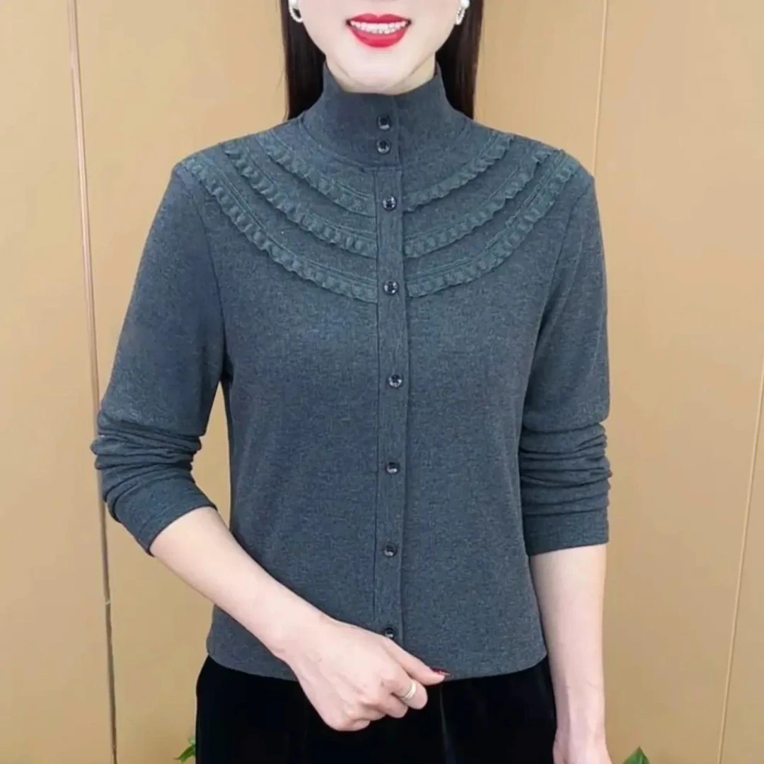 女长袖内搭上衣德绒保暖打底衫秋季时尚百搭纯色春秋