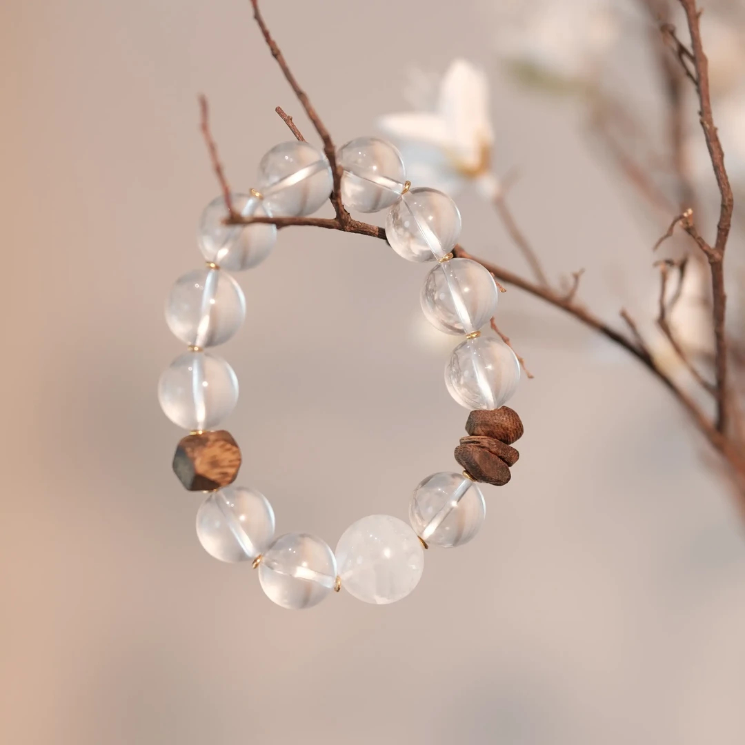 非金属木质手链 新中式冰透白串珠时尚手链 福利款