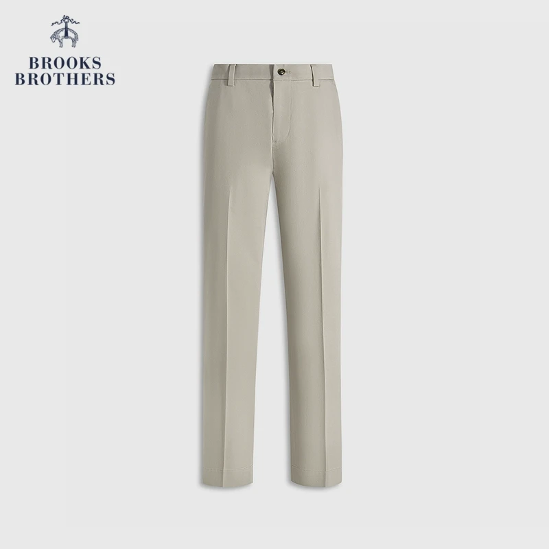 Brooks Brothers/布克兄弟男士25春夏新款简约斜纹布百搭通勤长裤