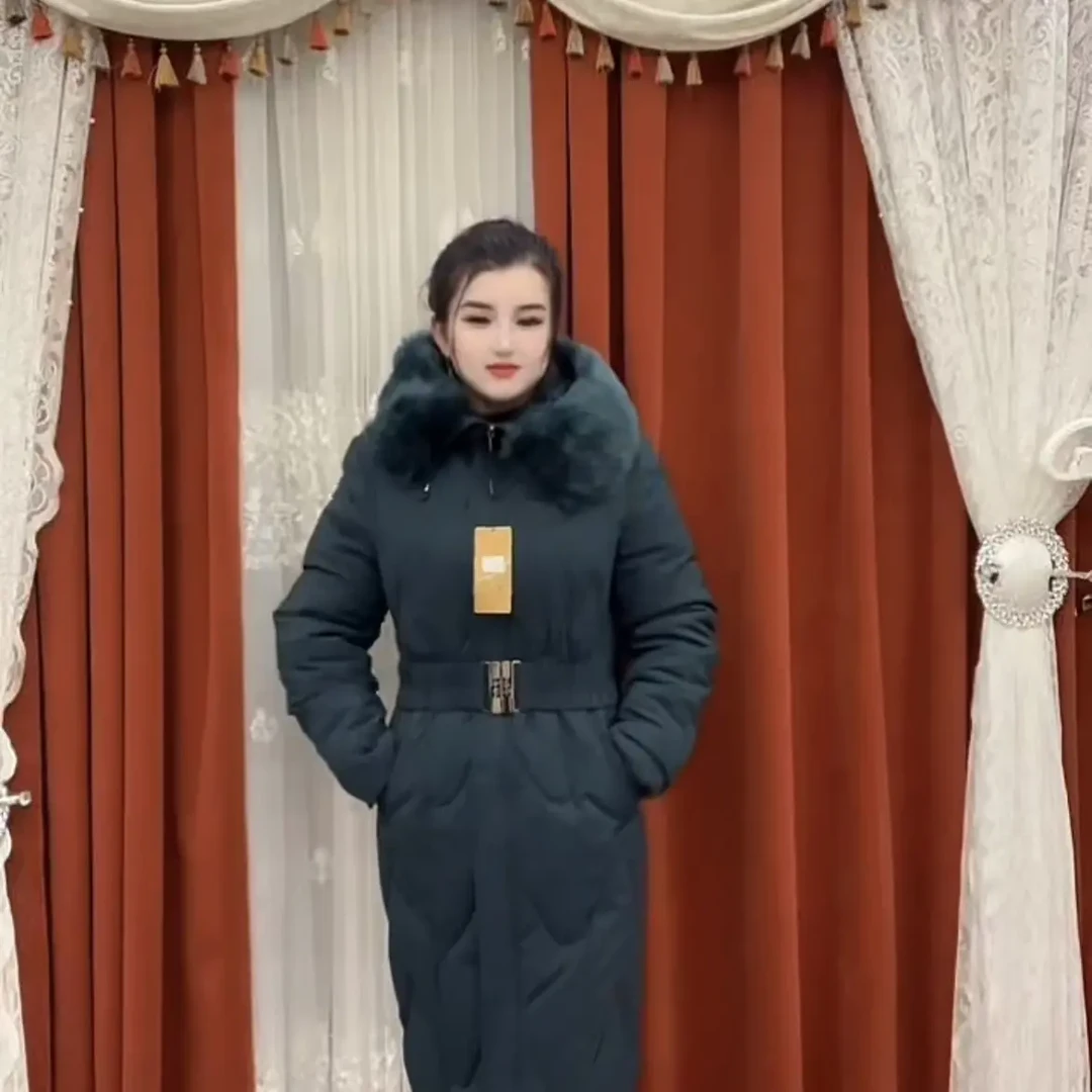 常规款厚款女装冬季中长款时尚长款保暖女款加绒修身加厚